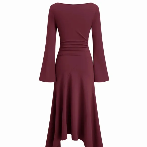 Cider Burgundy Long Sleeve Dress - Picture 2 of 5